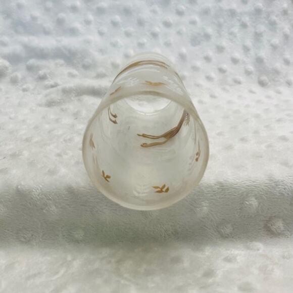 Vintage MCM Libbey's Frosted 12oz Gold & White Jumping Horses Tom Collins Glass - Picture 6 of 7